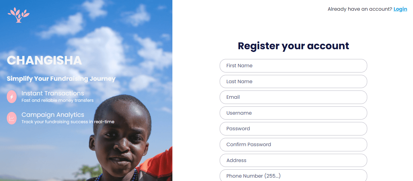 CHANGISHA App screenshot 1